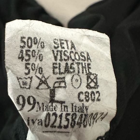 Tempo Paris Black Silk Dress, Made in Italy, Size L - Picture 8 of 8